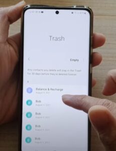How to Restore Deleted Contacts from Trash Galaxy S21