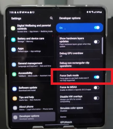 Force Dark Mode On All Apps