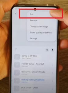 How to Rearrange Songs in Samsung Music App Step 4