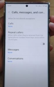 Allow Contact to Call or Text when Do Not Disturb Is On Galaxy S22