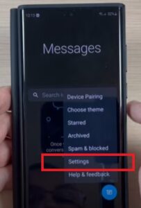 How to Enable Text Chat Features Samsung Galaxy S22 Step 3