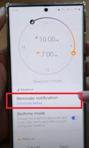How to Turn Off Bedtime Reminder Notification Galaxy S22 Step 2